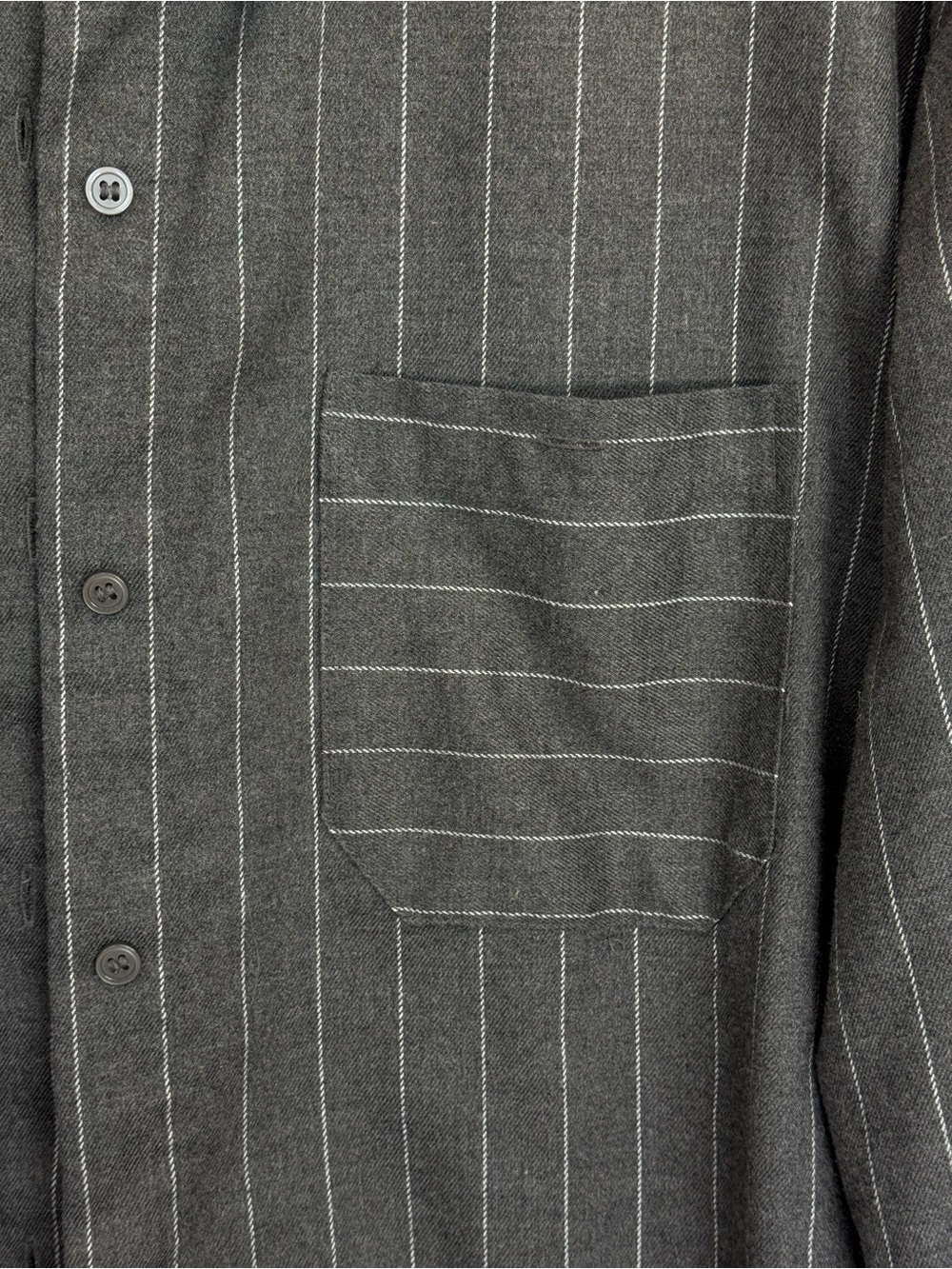 H&M Divided Charcoal Gray Pinstripe Shirt Jacket - Picture 6 of 6